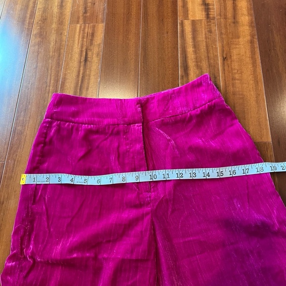 Cider Velvet Fuschia Pants High-Waisted Wide-Leg Flare Velour Magenta Size Small - Picture 8 of 8